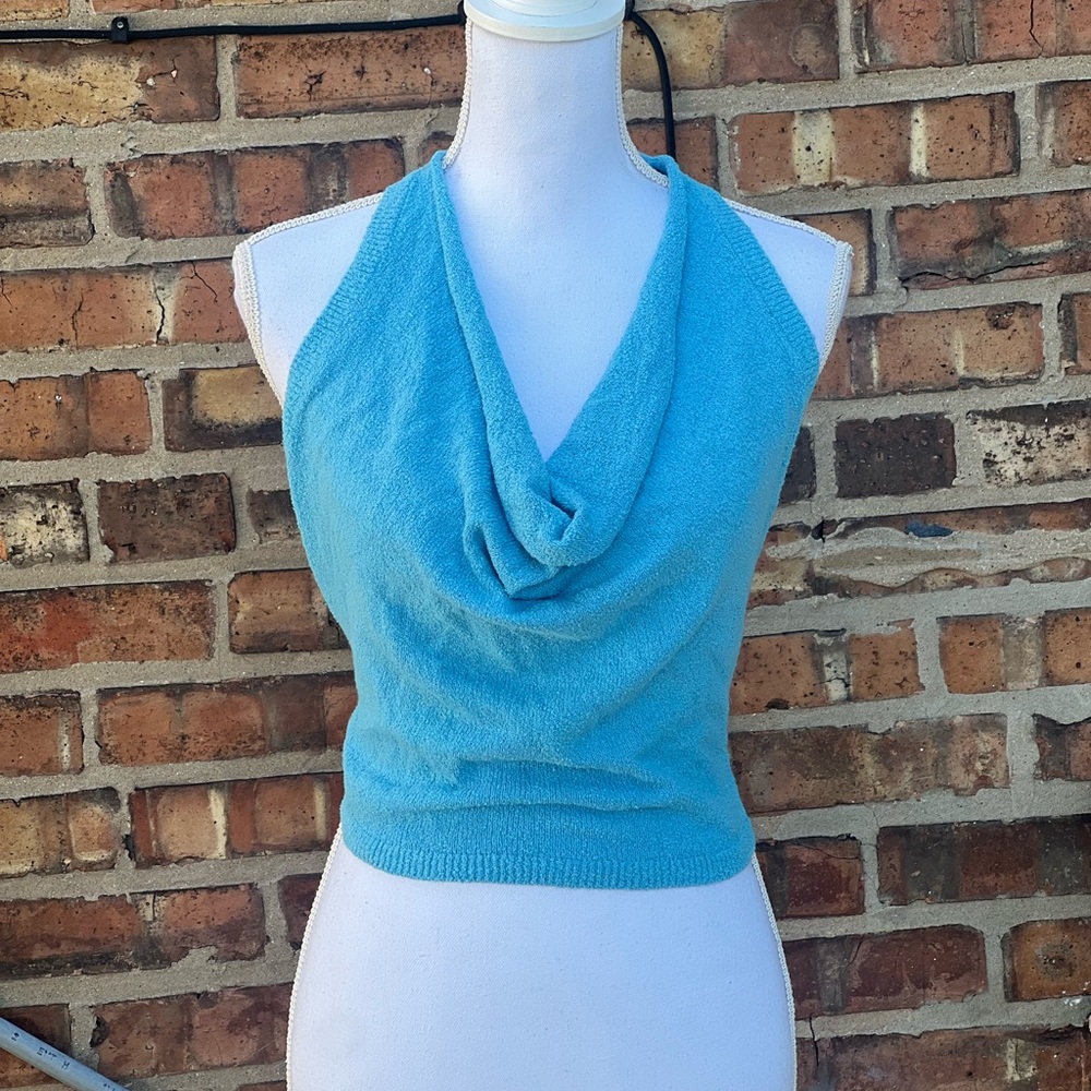 Splash Turquoise Halter Sweater